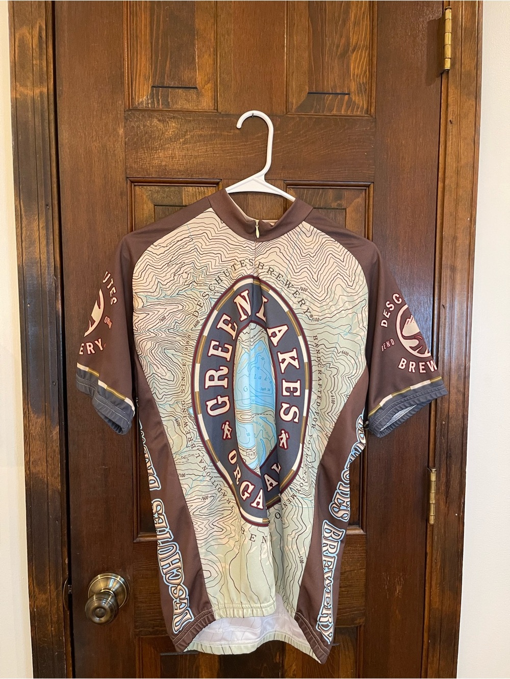 World Jerseys Deschutes Brewery Green Lakes Ale Cycling Jersey Men’s XL 3/4 Zip